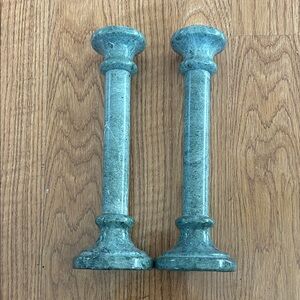 Elegant Green Marble Candle Holders